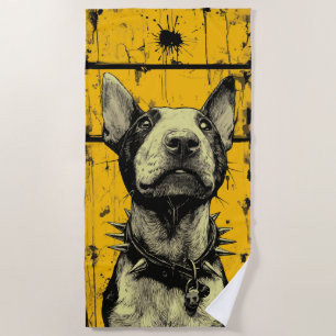 Toalha De Praia Retrato Pop Art de Bull Terrier Ousado