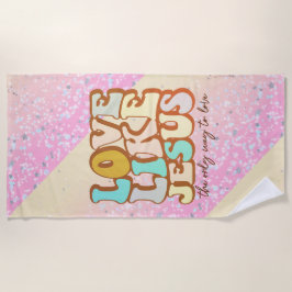 Toalha De Praia Retro Amor Como Jesus