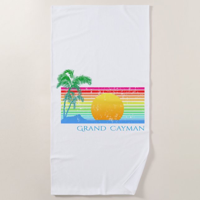 Toalha De Praia Retro Beach Grand Cayman (Frente)