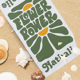 Toalha De Praia Retro Beach Towel Com Nome - Presente Personalizad
