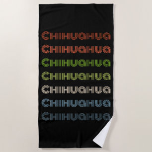 Toalha De Praia Retro Chihuahua Pattern