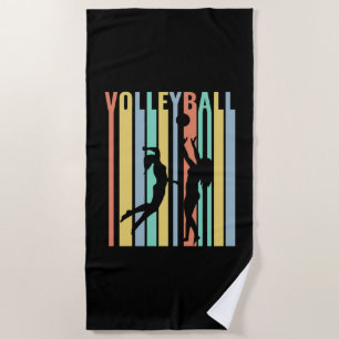 Toalha De Praia Retro de Voleibol de Beachvoleibol