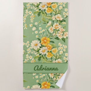 Toalha De Praia Retro Floral