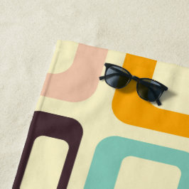 Toalha De Praia Retro geometric pattern in light beige background
