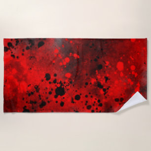 Toalha De Praia Retro Red Paint Splatter Beach Towel