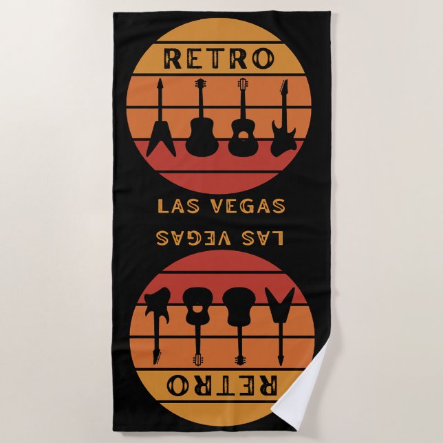 Toalha De Praia Retro Rock Las Vegas Beach Towel (Frente)