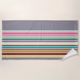 Toalha De Praia Retro Stripe Pattern Beach Towel