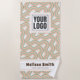 Toalha De Praia Retro Wavy Abstract Pattern Custom Beach Towel