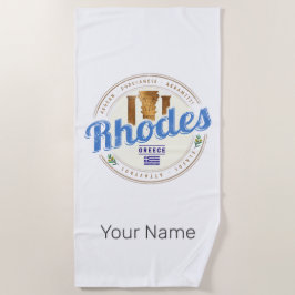 Toalha De Praia Rhodes Grécia Vintage Island Aegean Souvenir