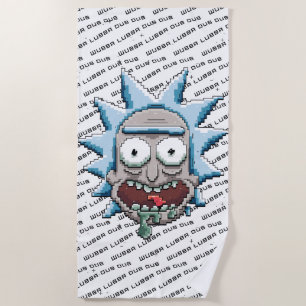 Toalha De Praia RICK E MORTY™   Cabeça de Rick Pixelverso