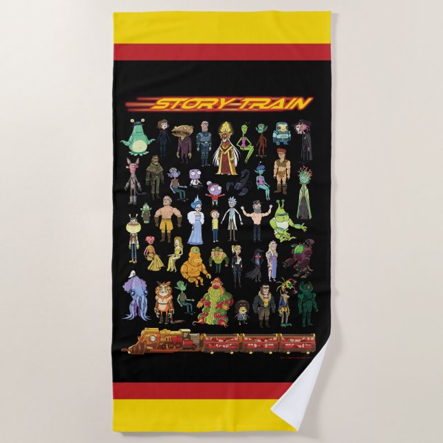 Toalha De Praia RICK E MORTY™ | Comboio (Frente)