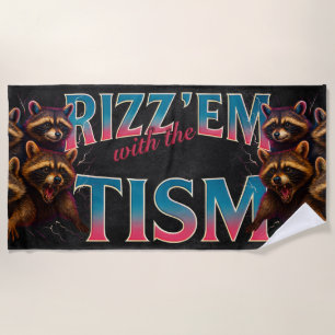Toalha De Praia Rizz Em Com O Tism Meme Autismo Guaxinim Engraçado