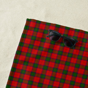 Toalha De Praia Robertson tartan xadrez verde vermelha