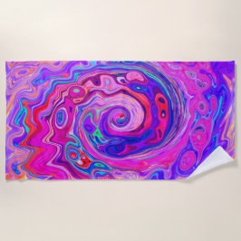 Toalha De Praia Rodovalho-roxo e Abstrato cor-de-laranja