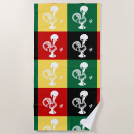 Toalha De Praia Rooster Português do Padrão Colorido de Barcelona