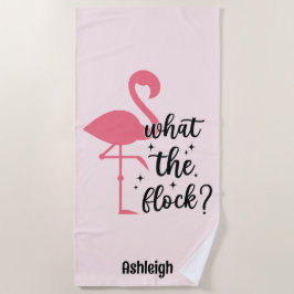 Toalha De Praia Rosa Engraçado O Que Personalizou o Flamingo do Bl