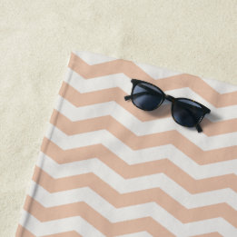 Toalha De Praia Rosa pastel listra zigue-zague geométrico