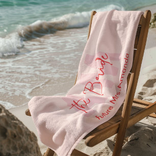 Toalha de Praia Rosa Personalizada "A Noiva" Fut