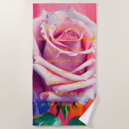 Toalha De Praia Rosa Rosa Bold Em Flor Poema Boêmio Artístico