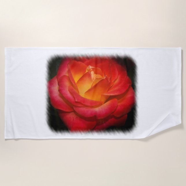 Toalha De Praia Rosa vermelha (Frente)