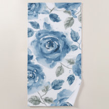 Rosas Azuis Aquarela Botânica Flora Floral