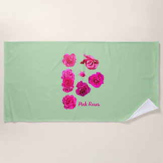 Toalha De Praia Rosas Cor-de-Rosa 