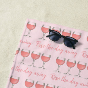 Toalha De Praia Rosé, no dia em que o vinho de vidro rosa rosa fic