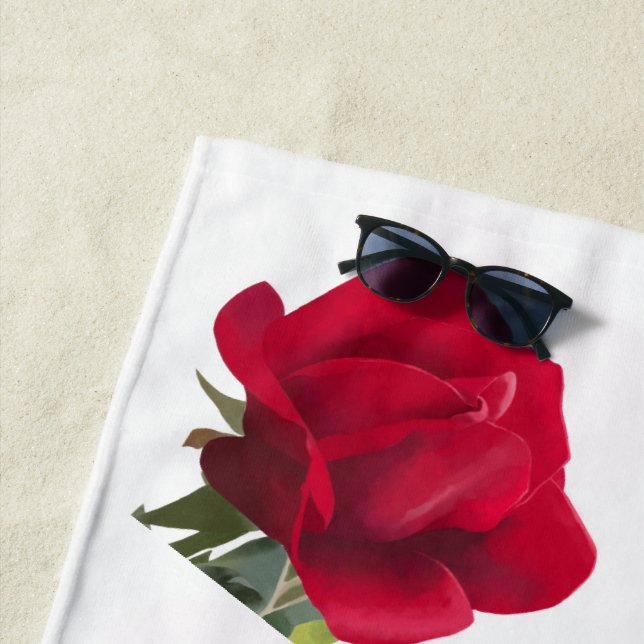 Toalha De Praia Rose rouge - Red rose  (In Situ)