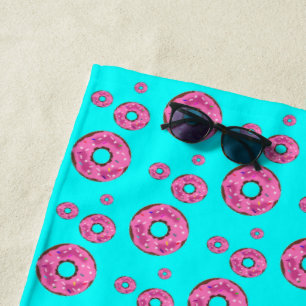 Toalha De Praia Rosquinhas de creme cor-de-rosa