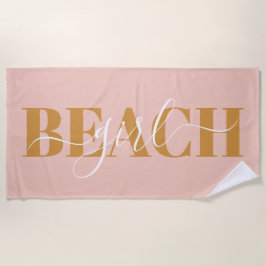 Toalha De Praia roteiro de tipografia moderna laranja rosa praia c