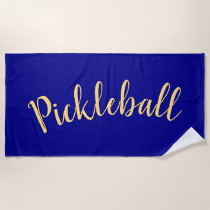 Toalha De Praia Roteiro Diário PICKELBALL Marinho Real Fundo Azul