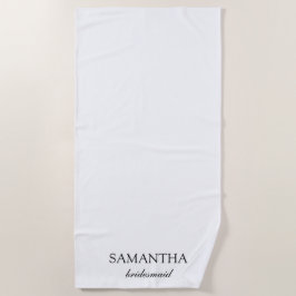 Toalha De Praia Roteiro Minimalista Branco Elegante para Damas de 