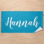 Toalha De Praia Roteiro Moderno Personalizado Nome Divertido Legal<br><div class="desc">Personalize esta toalha de praia de caligrafia de roteiro divertida e moderna com o seu nome! Esta é a versão azul-teal. Ótima para suas férias de verão, despedidas de solteira, acampamento de verão para crianças ou férias de primavera!</div>