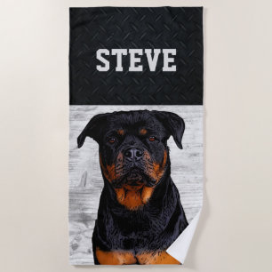 Toalha De Praia Rottweiler Nome Animal Legal
