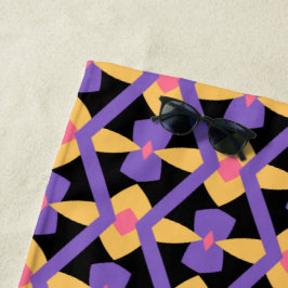 Toalha De Praia Roxo Decorativo e Amarelo