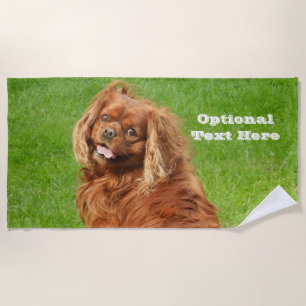 Toalha De Praia Ruby Cavalier King Charles Spaniel Dog