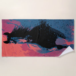 Toalha De Praia Running Black Horse