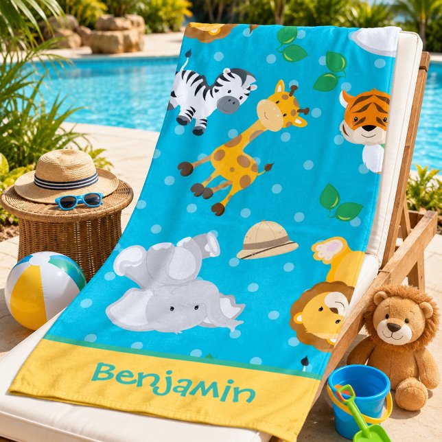 Toalha De Praia Safari Splash Kids’  (Criador carregado)