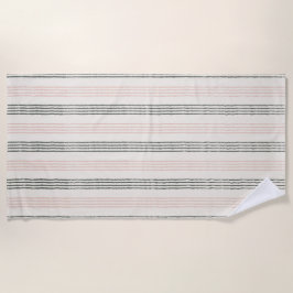 Toalha De Praia Sage de Pêssego Moderno Minimalista Listra Boho 