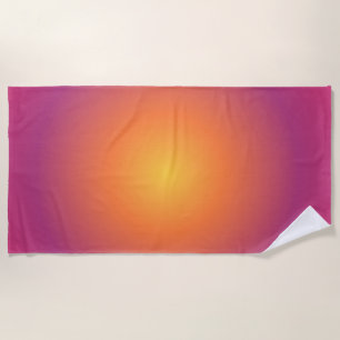 Toalha De Praia Sagittarius Aura Gradient Zodiac, Amarelo Roxo