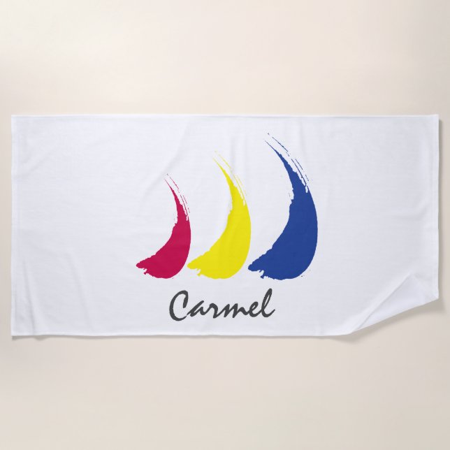 Toalha De Praia Sails_Paint-The-Wind_Carmel (Frente)