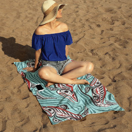 Toalha De Praia Salmon Haida Art Spirit Pacific Northwest Nnat