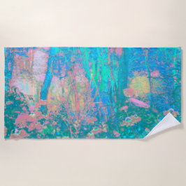 Toalha De Praia Salto de Aqua Trippy com flores psicodélicas