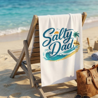 Toalha De Praia Salty Dad Vintage Beach Ocean Wave