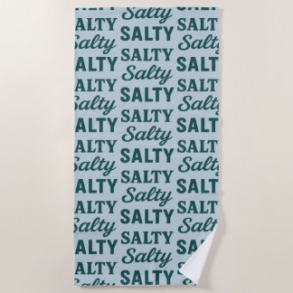 Toalha De Praia Salty Life Coastal Lover - Teal Blue Graphic Print