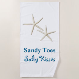 Toalha De Praia Sandy Toes Salty Kisses Beach Towel