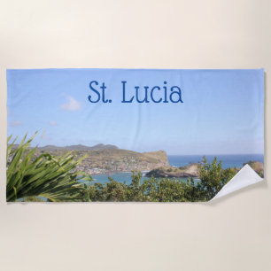 Toalha De Praia Santo da Ilha do Caribe Cênico Lúcia