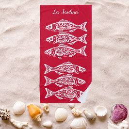 Toalha De Praia Sardines-Cherry Red Hawaiian