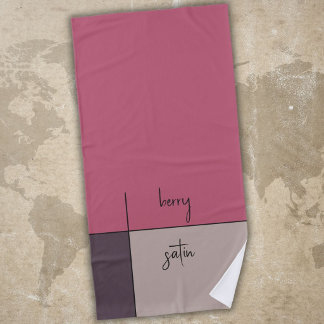 Toalha De Praia satin de baga, arte moderna abstrata cinza rosa