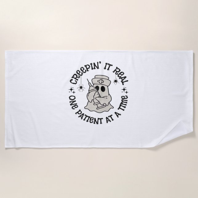 Toalha De Praia Saúde Halloween, Criando Um Paciente Real (Frente)